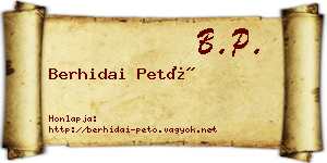 Berhidai Pető névjegykártya